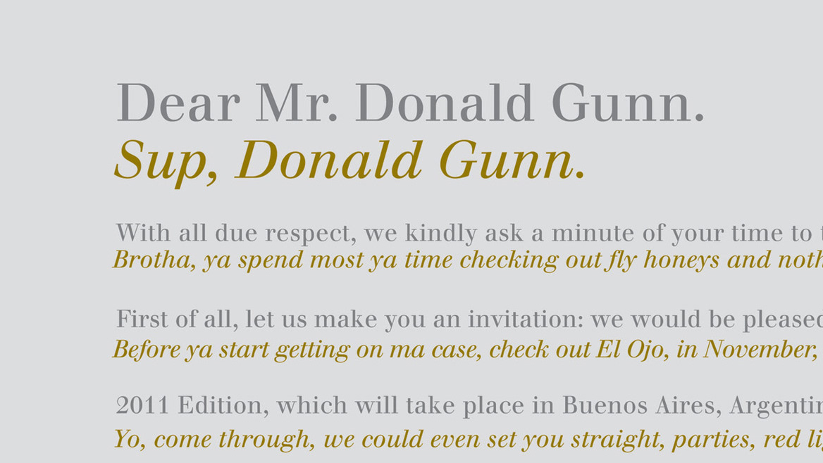 Dear Mr. Donald Gunn